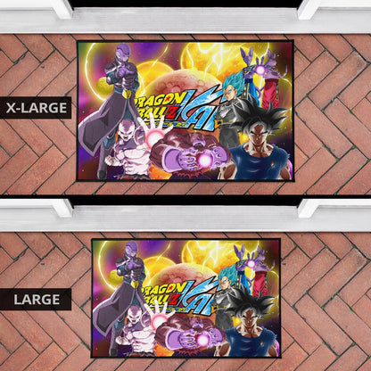 Dragon Ball Anime DB Text Main Characters Orange Balls Door Mat Home Decor