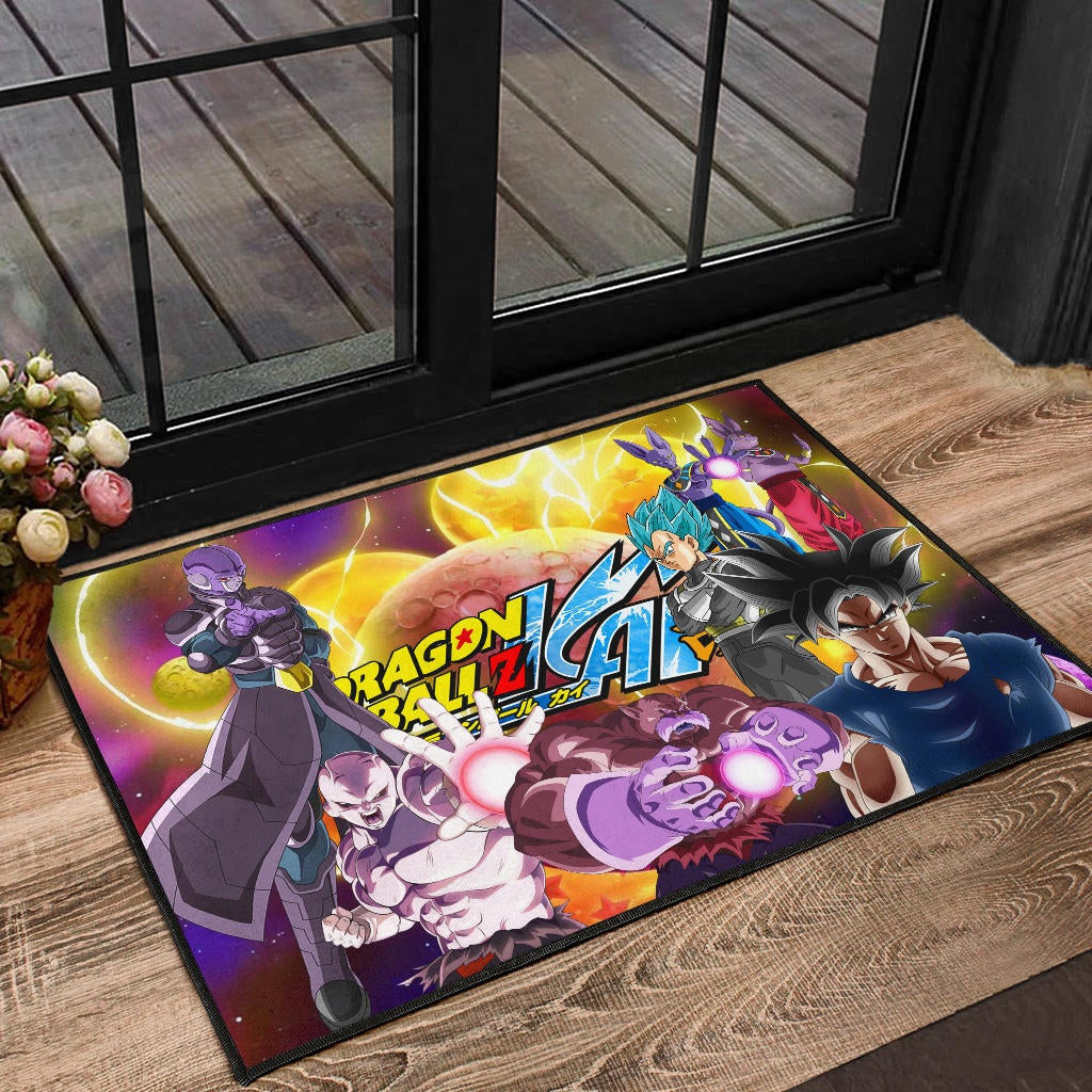 Dragon Ball Anime DB Text Main Characters Orange Balls Door Mat Home Decor