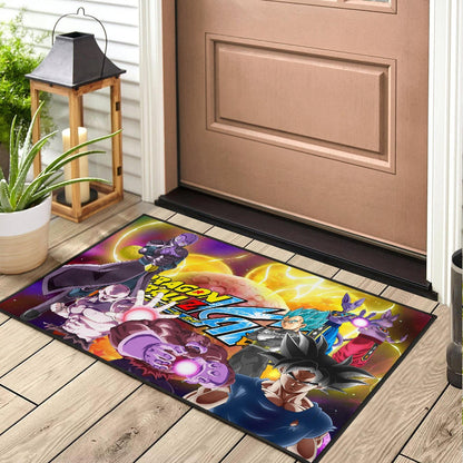 Dragon Ball Anime DB Text Main Characters Orange Balls Door Mat Home Decor