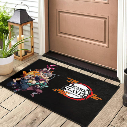 Demon Slayer Kimetsu no Yaiba Poster Black Door Mat Home Decor
