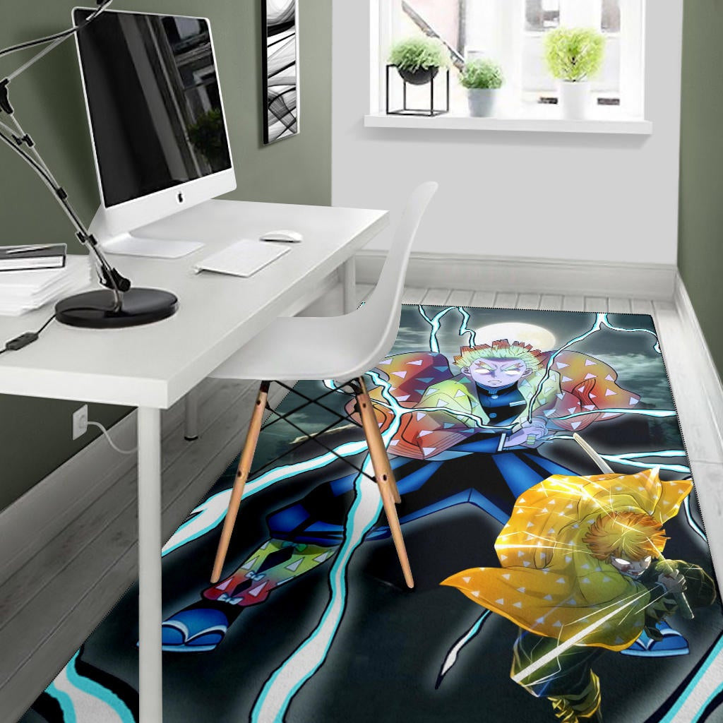 Demon Slayer Anime Zenitsu Lightning Breath Power Eye Area Rug Home Decor