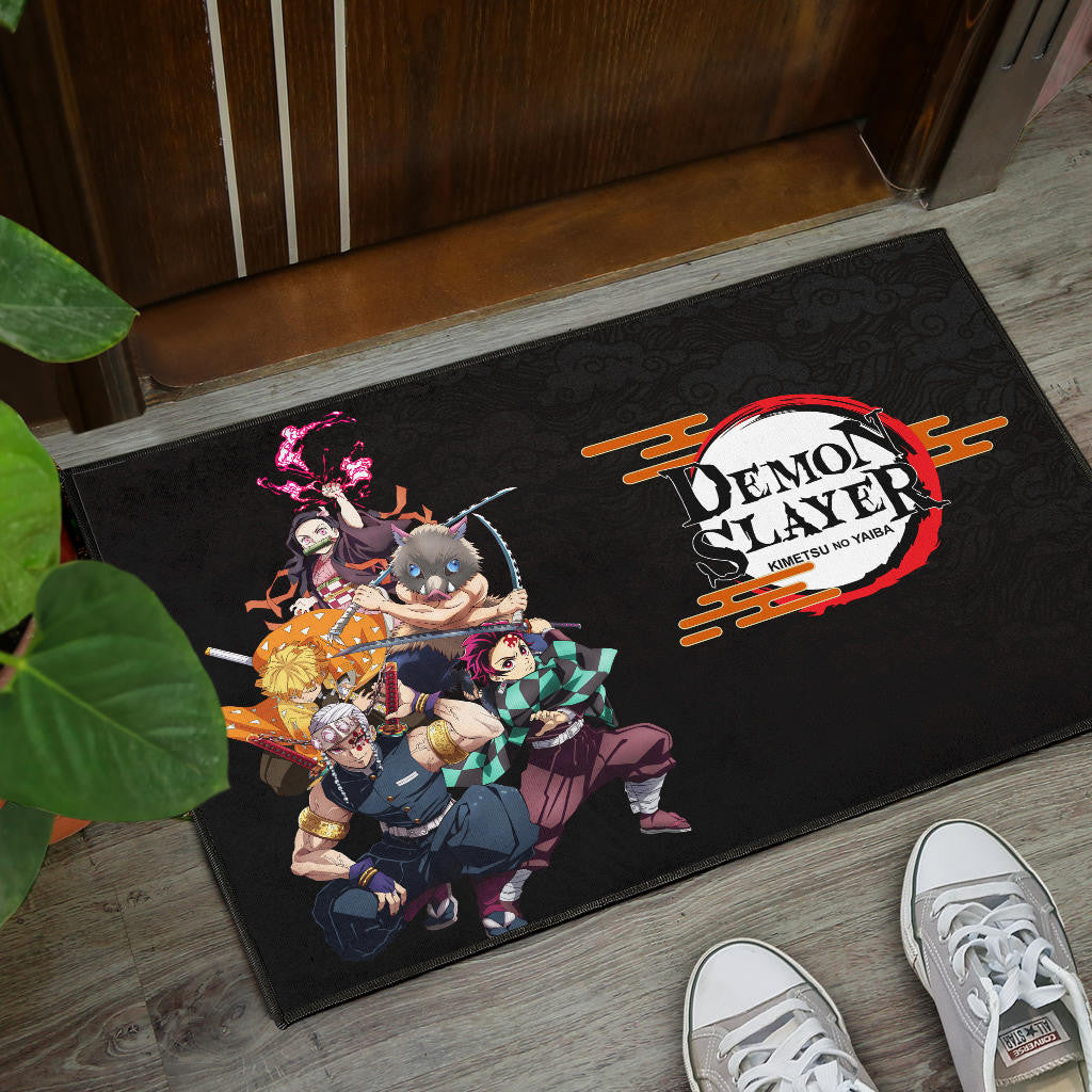 Demon Slayer Kimetsu no Yaiba Poster Black Door Mat Home Decor