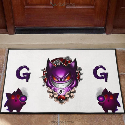 Pokemon Anime Evil Black Gengar Dark Power White Door Mat Home Decor