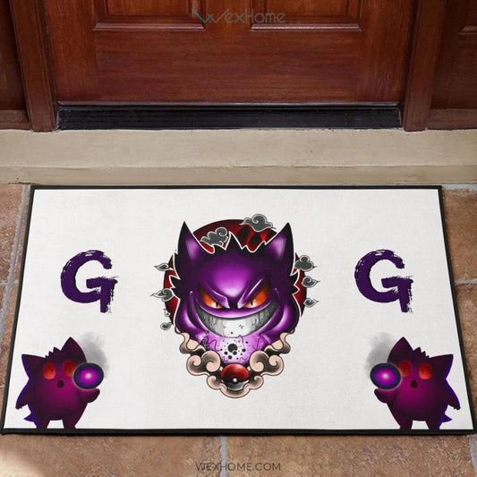 Pokemon Anime Evil Black Gengar Dark Power White Door Mat Home Decor