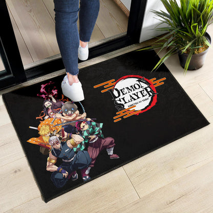Demon Slayer Kimetsu no Yaiba Poster Black Door Mat Home Decor