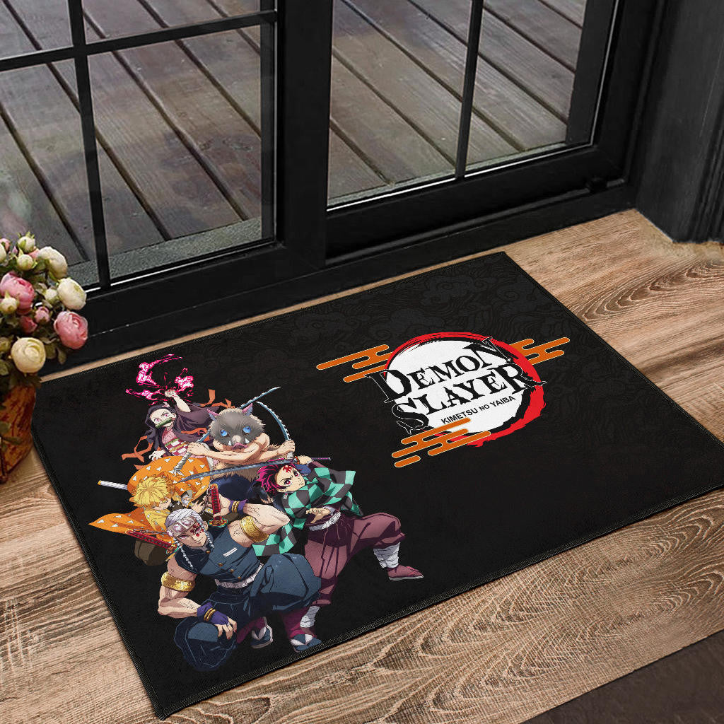 Demon Slayer Kimetsu no Yaiba Poster Black Door Mat Home Decor