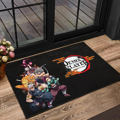 Demon Slayer Kimetsu no Yaiba Poster Black Door Mat Home Decor