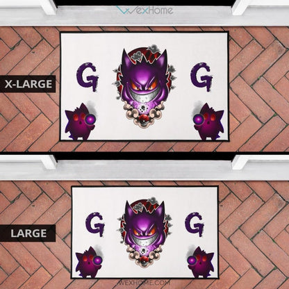 Pokemon Anime Evil Black Gengar Dark Power White Door Mat Home Decor