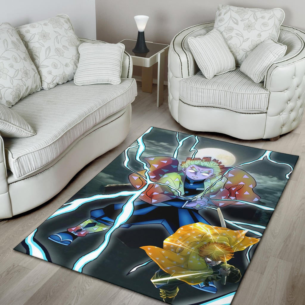 Demon Slayer Anime Zenitsu Lightning Breath Power Eye Area Rug Home Decor