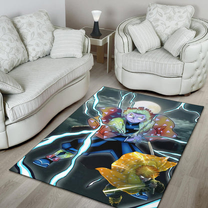 Demon Slayer Anime Zenitsu Lightning Breath Power Eye Area Rug Home Decor