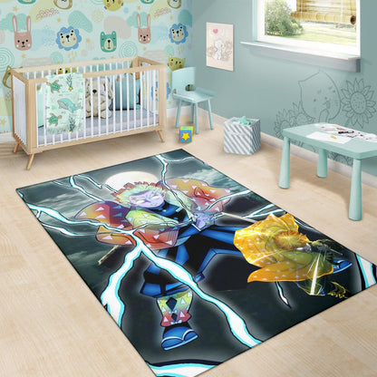 Demon Slayer Anime Zenitsu Lightning Breath Power Eye Area Rug Home Decor