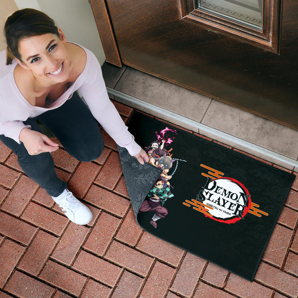 Demon Slayer Kimetsu no Yaiba Poster Black Door Mat Home Decor