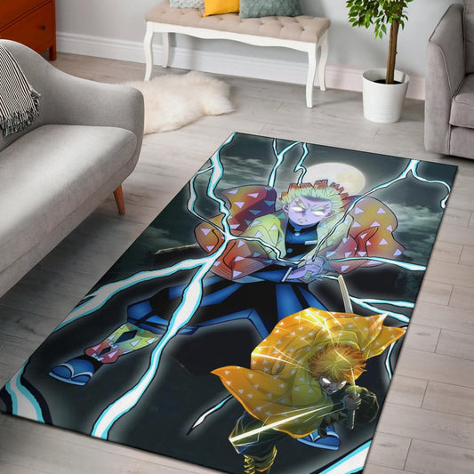 Demon Slayer Anime Zenitsu Lightning Breath Power Eye Area Rug Home Decor