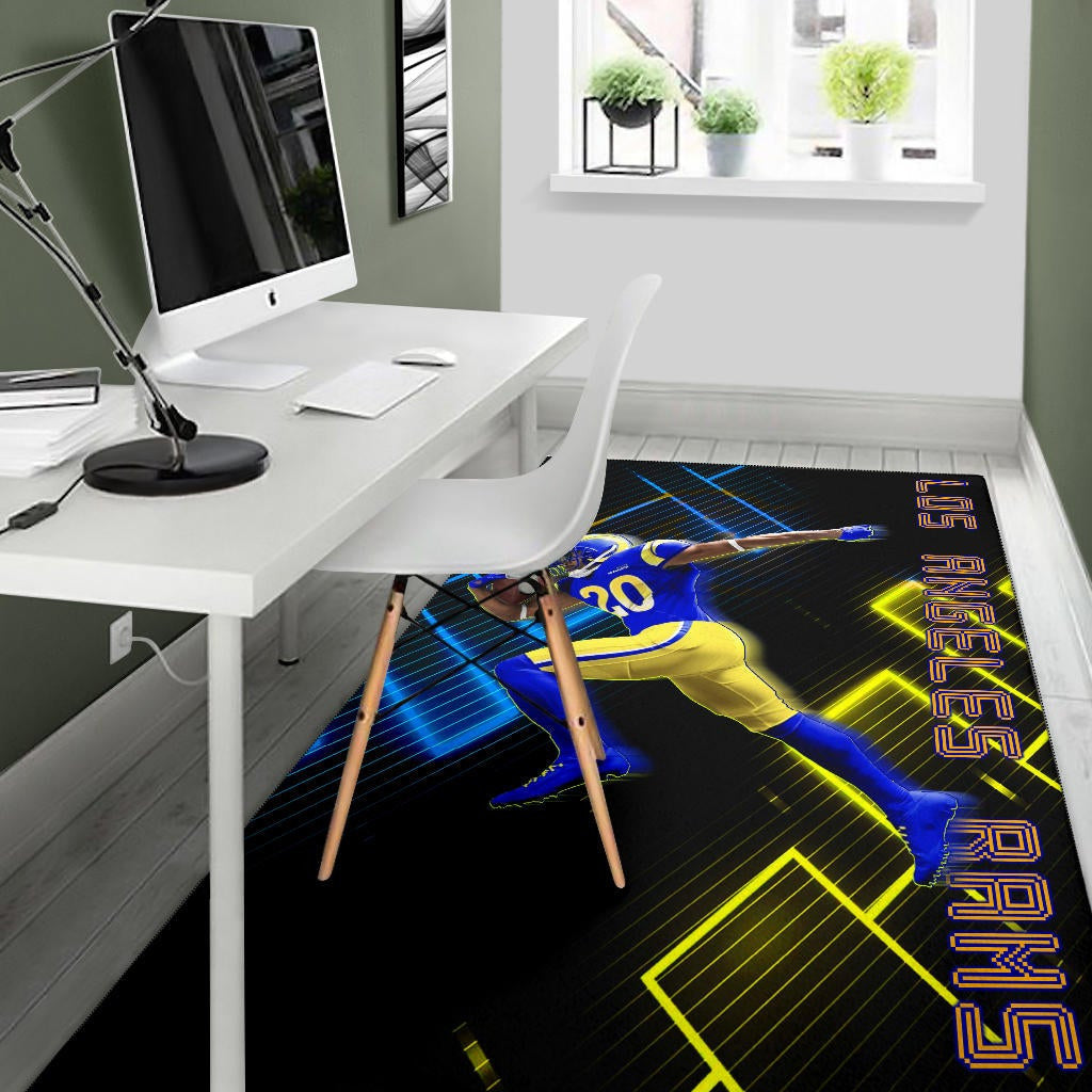 Los Angeles Rams American Football Team Cool Jalen Ramsey 20 Running Electronic Area Rug Home Decor