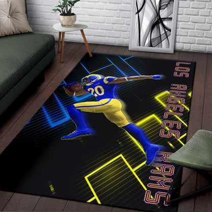 Los Angeles Rams American Football Team Cool Jalen Ramsey 20 Running Electronic Area Rug Home Decor