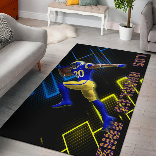 Los Angeles Rams American Football Team Cool Jalen Ramsey 20 Running Electronic Area Rug Home Decor
