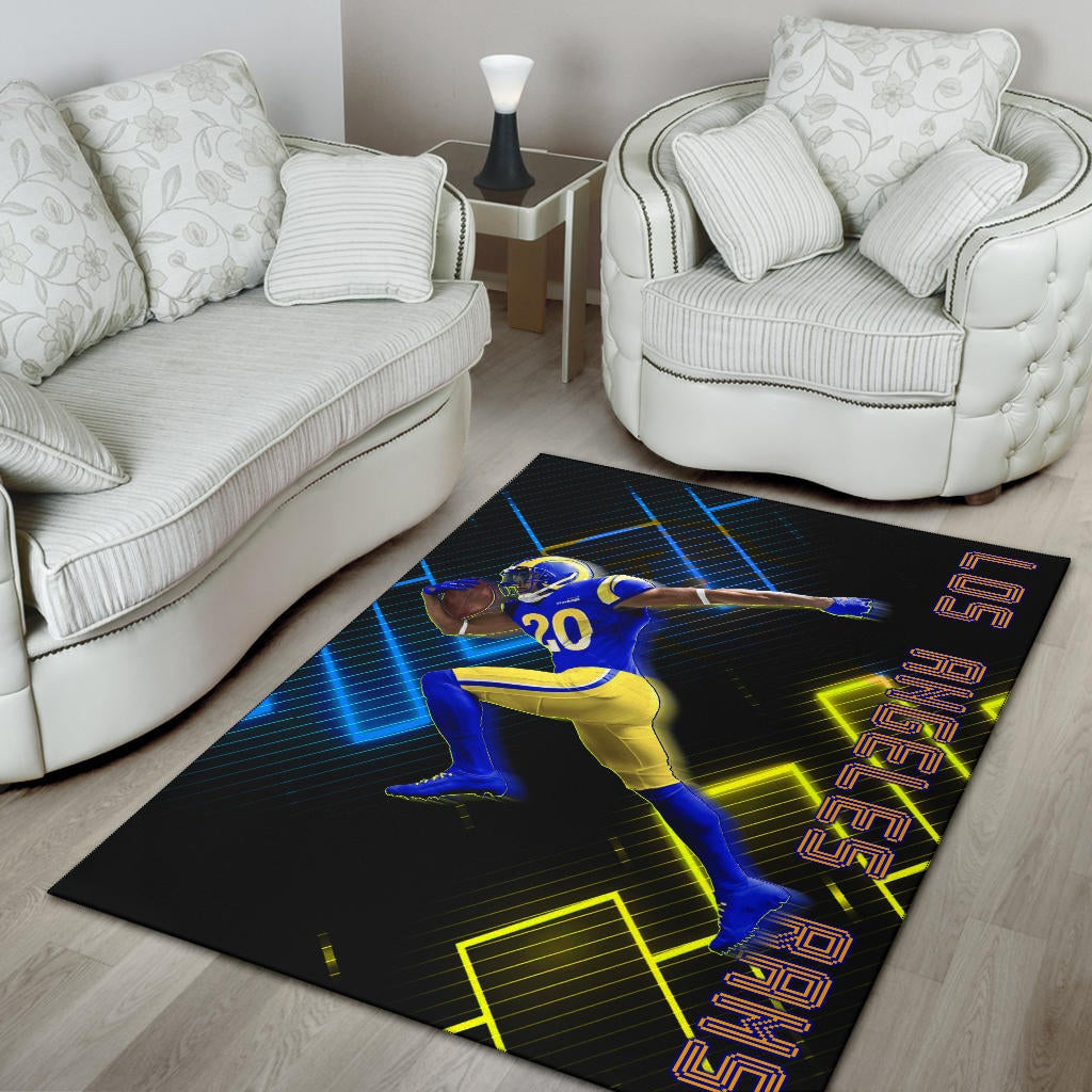 Los Angeles Rams American Football Team Cool Jalen Ramsey 20 Running Electronic Area Rug Home Decor