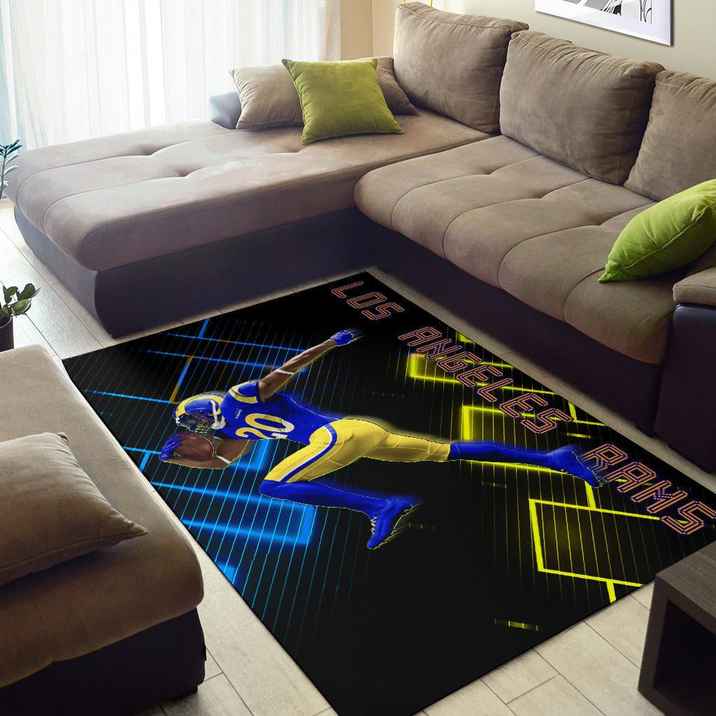 Los Angeles Rams American Football Team Cool Jalen Ramsey 20 Running Electronic Area Rug Home Decor