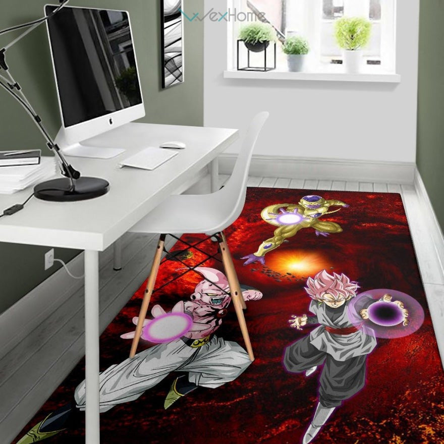 Dragon Ball Anime DB Evil Universe Villains Black Goku Frieza Buu Area Rug Home Decor