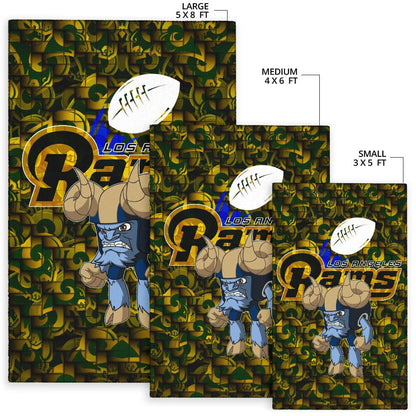 Los Angeles Rams American Football Team Angry Rusher LA Rampage Patterns Area Rug Home Decor