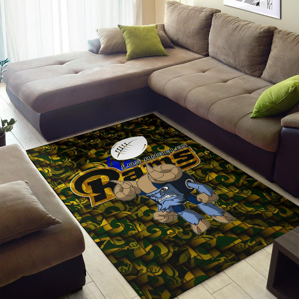 Los Angeles Rams American Football Team Angry Rusher LA Rampage Patterns Area Rug Home Decor