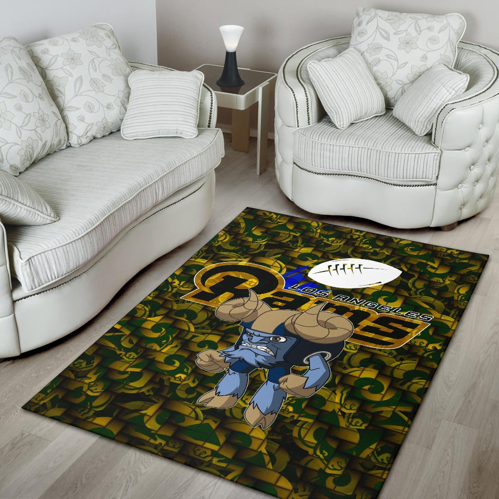 Los Angeles Rams American Football Team Angry Rusher LA Rampage Patterns Area Rug Home Decor