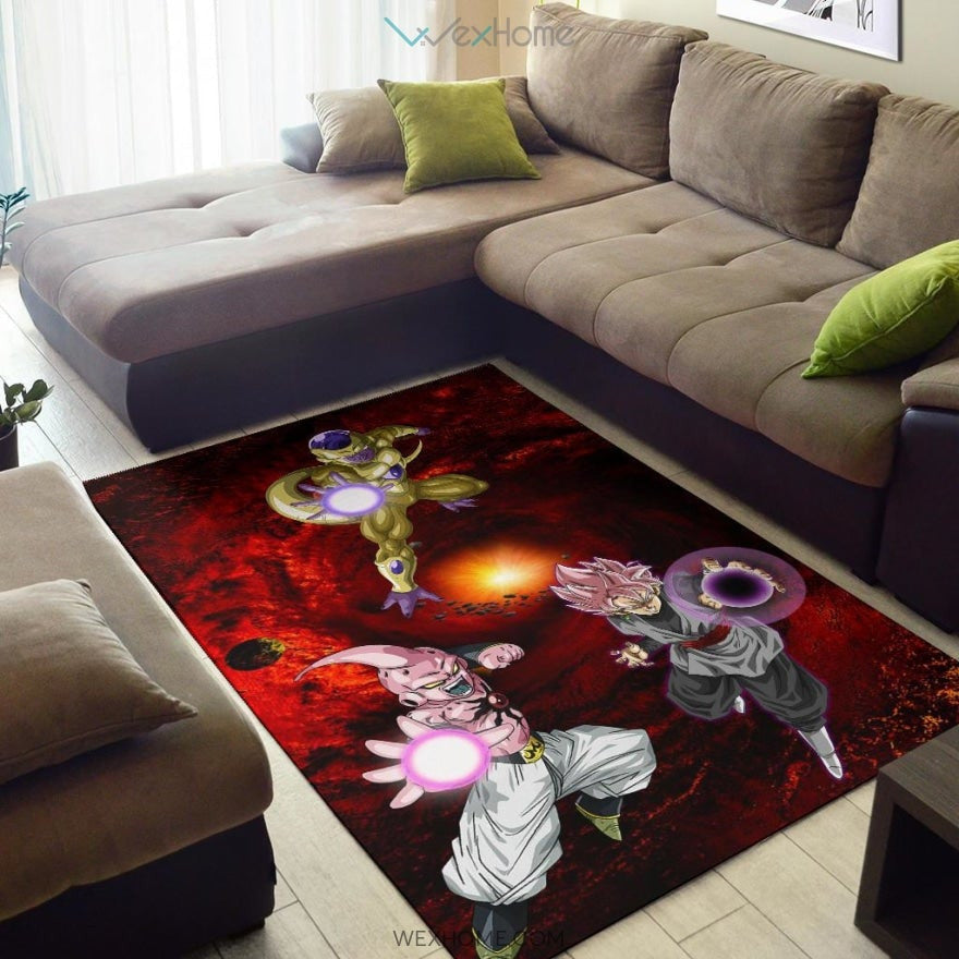 Dragon Ball Anime DB Evil Universe Villains Black Goku Frieza Buu Area Rug Home Decor