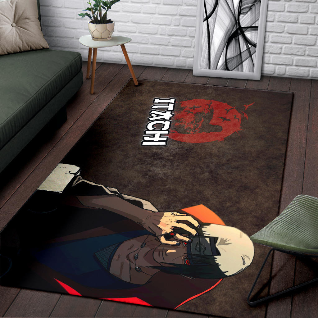 Naruto Anime Itachi Uchiha Rogue Ninja Area Rug Home Decor