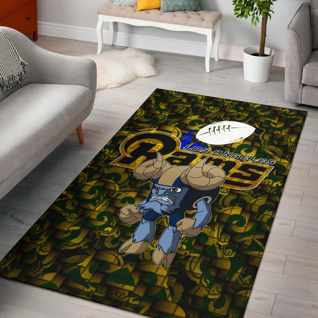 Los Angeles Rams American Football Team Angry Rusher LA Rampage Patterns Area Rug Home Decor