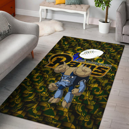Los Angeles Rams American Football Team Angry Rusher LA Rampage Patterns Area Rug Home Decor