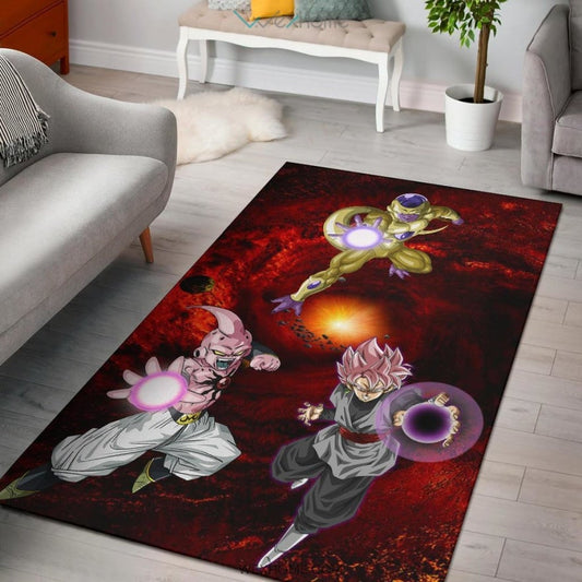 Dragon Ball Anime DB Evil Universe Villains Black Goku Frieza Buu Area Rug Home Decor