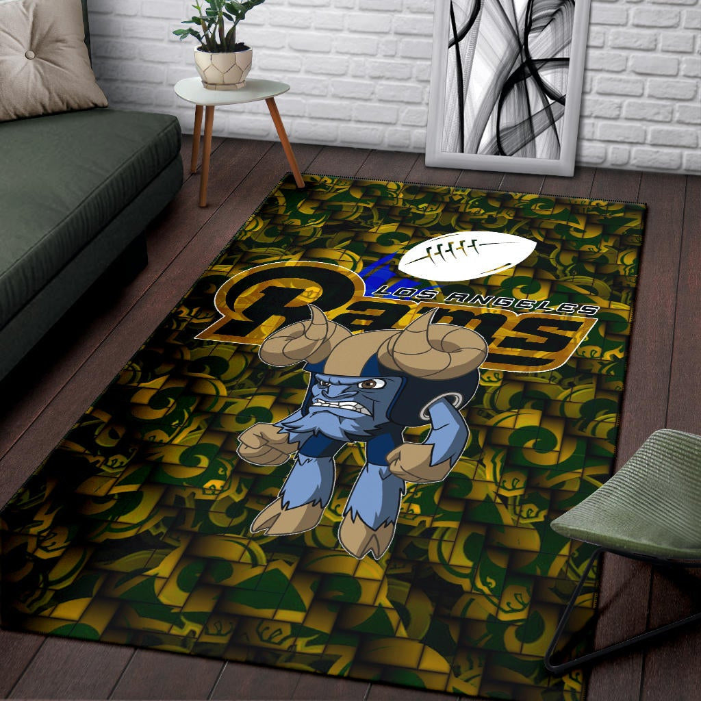 Los Angeles Rams American Football Team Angry Rusher LA Rampage Patterns Area Rug Home Decor