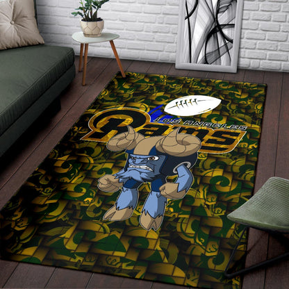 Los Angeles Rams American Football Team Angry Rusher LA Rampage Patterns Area Rug Home Decor