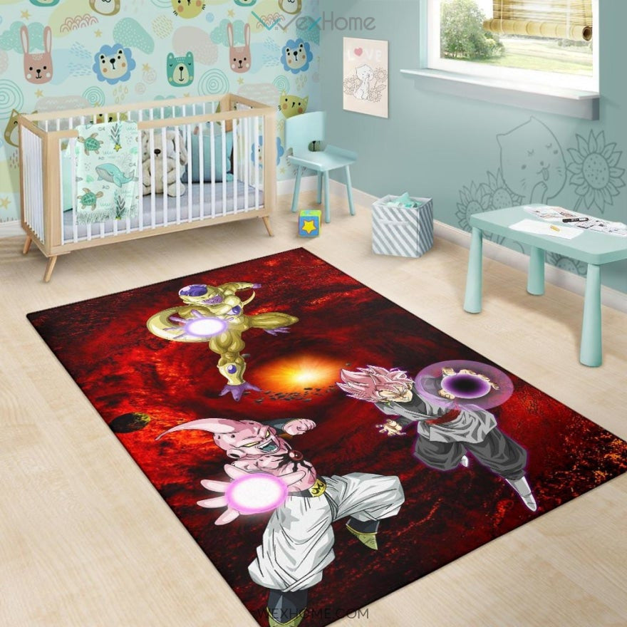 Dragon Ball Anime DB Evil Universe Villains Black Goku Frieza Buu Area Rug Home Decor