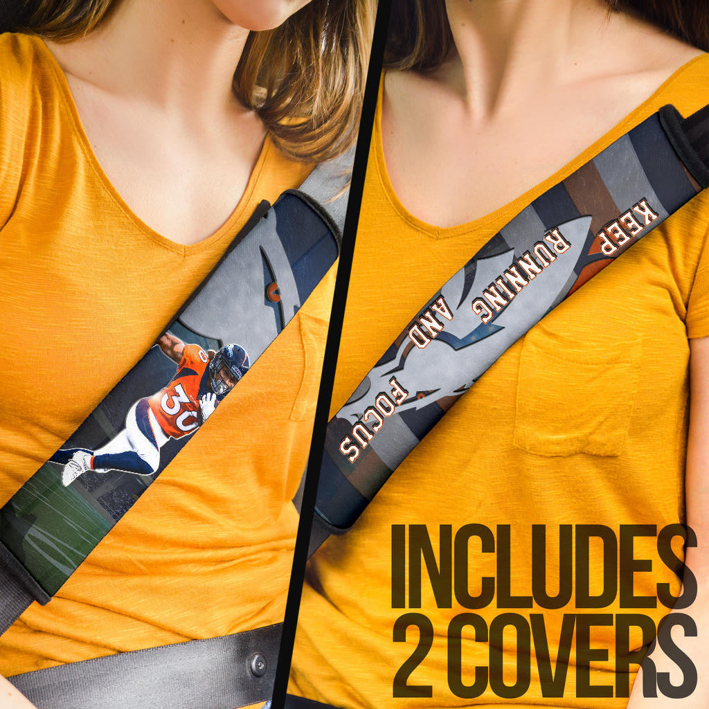 Denver American Football Broncos Football Keep Running And Focus Seat Belt Covers