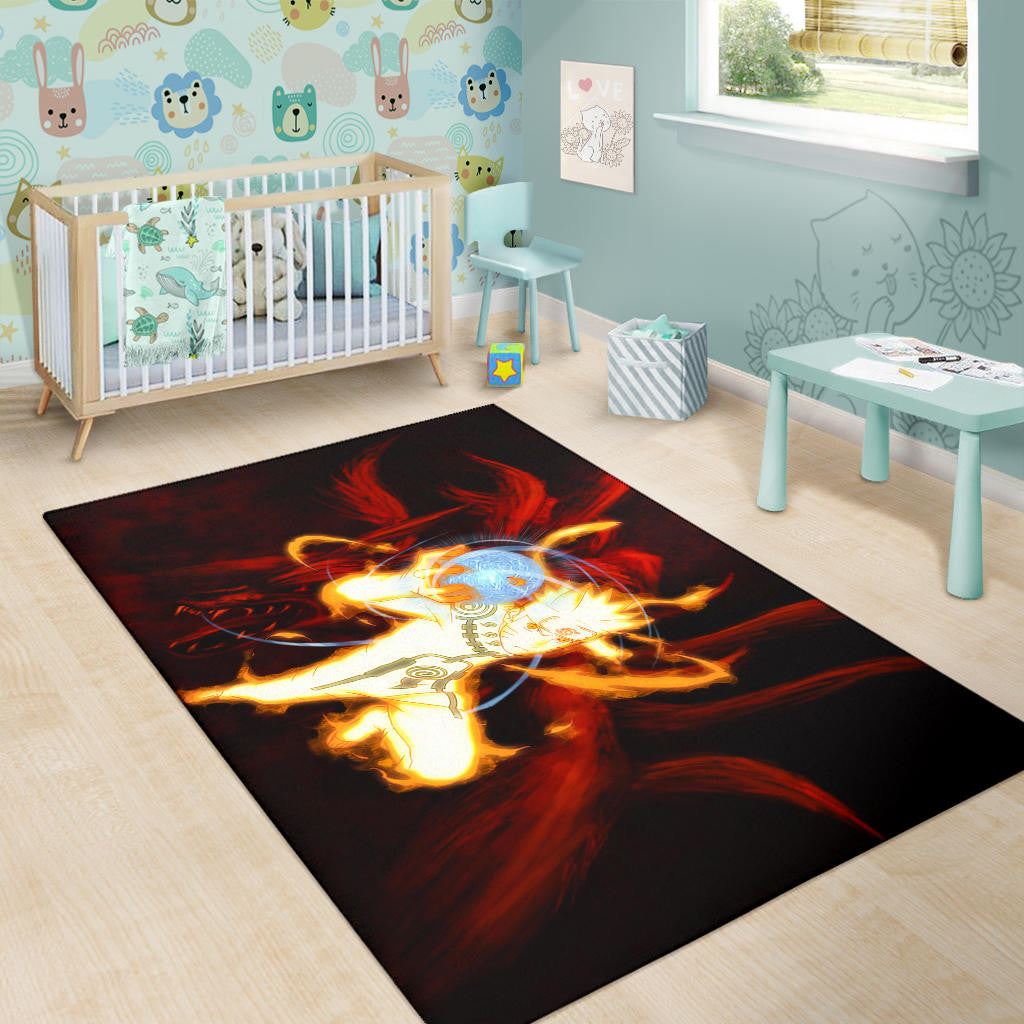 Naruto Anime Naruto Bijuu Mode Power Sharingan Area Rug Home Decor
