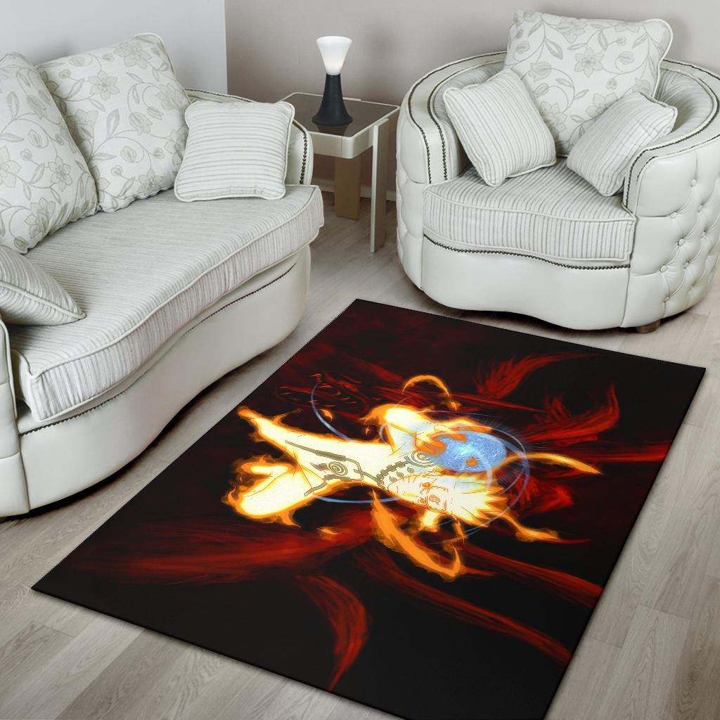 Naruto Anime Naruto Bijuu Mode Power Sharingan Area Rug Home Decor