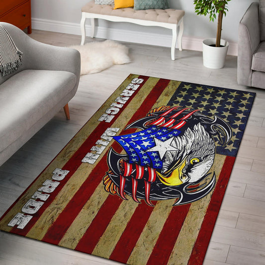 US Independence Day Eagle Service With Pride US Flag Area Rug Home Decor