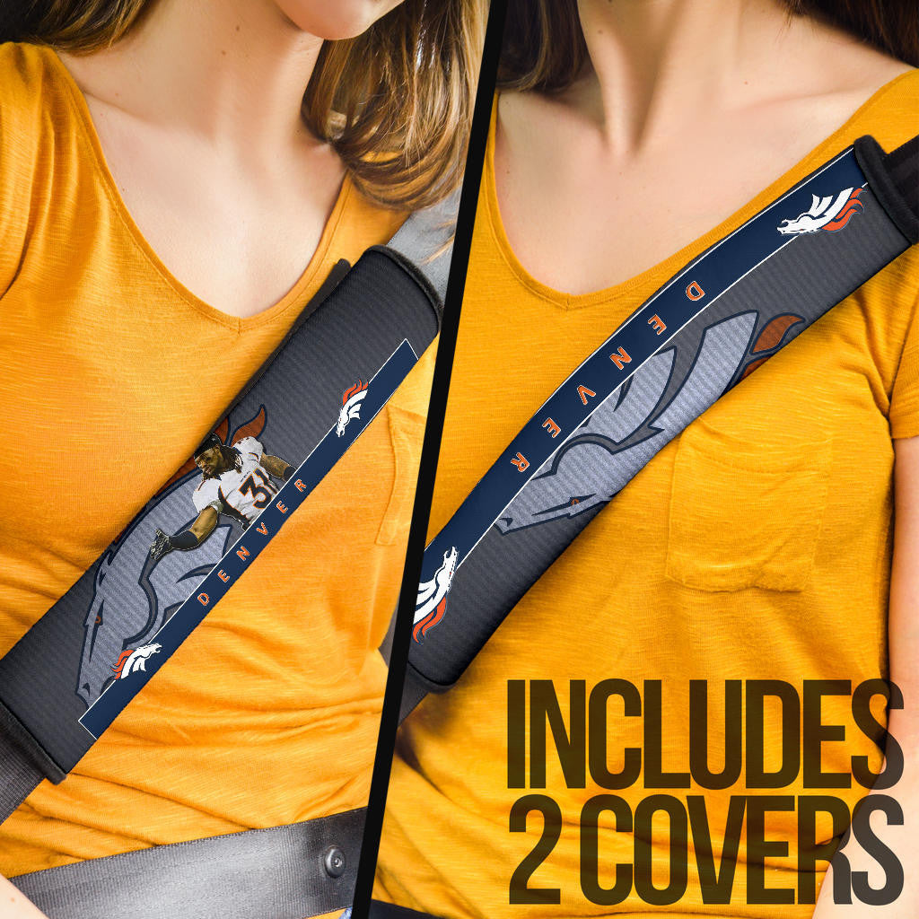 Denver American Football Broncos Football Justin Simmons 31 Watercolor Paintings Seat Belt Covers