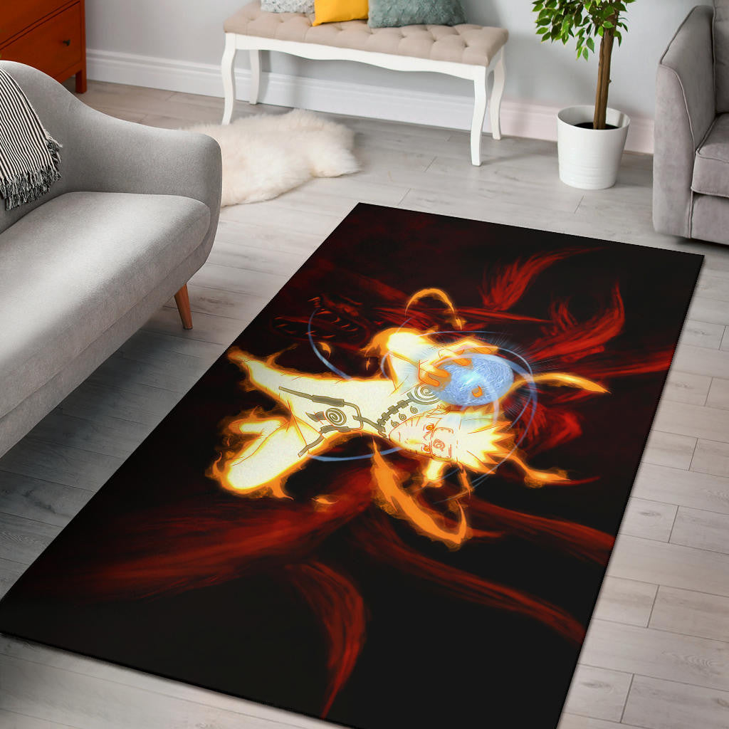 Naruto Anime Naruto Bijuu Mode Power Sharingan Area Rug Home Decor
