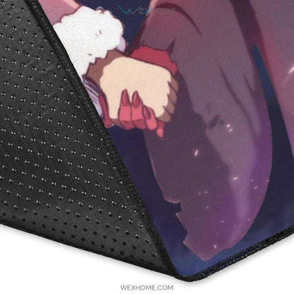 Darling In The Franxx Anime Cute Little Hiro And Red Zero Two Holding Hands Cherry Blossom Area Rug Home Decor