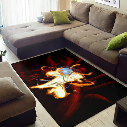 Naruto Anime Naruto Bijuu Mode Power Sharingan Area Rug Home Decor