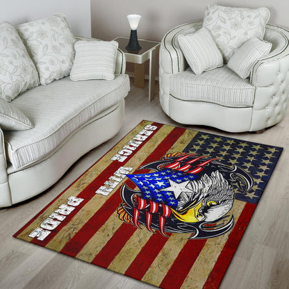 US Independence Day Eagle Service With Pride US Flag Area Rug Home Decor
