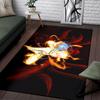 Naruto Anime Naruto Bijuu Mode Power Sharingan Area Rug Home Decor