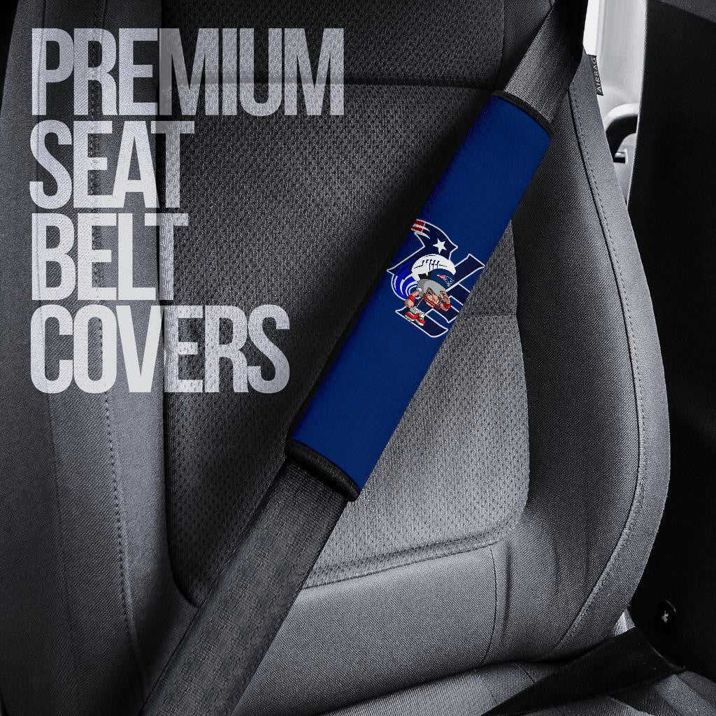 New England Patriots American Football Team Rusher Say Hi Real Player Blue Seat Belt Covers