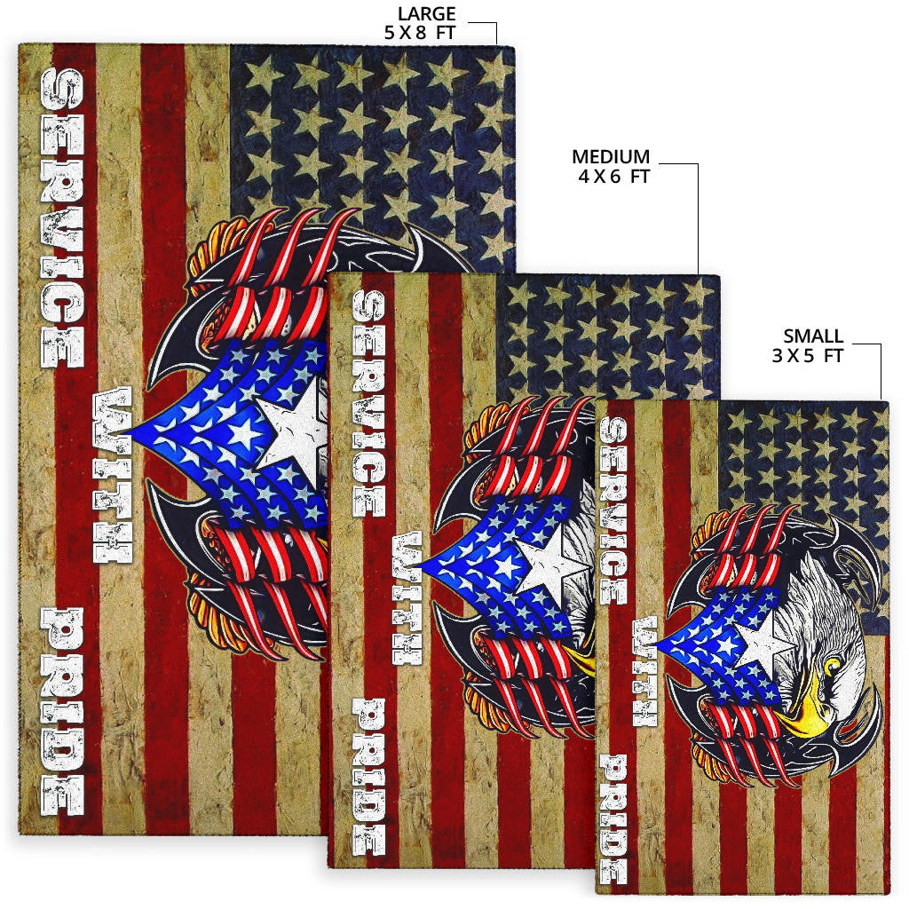 US Independence Day Eagle Service With Pride US Flag Area Rug Home Decor
