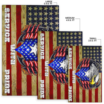 US Independence Day Eagle Service With Pride US Flag Area Rug Home Decor