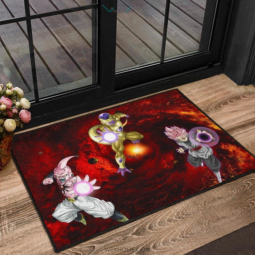 Dragon Ball Anime DB Evil Universe Villains Black Goku Frieza Buu Door Mat Home Decor