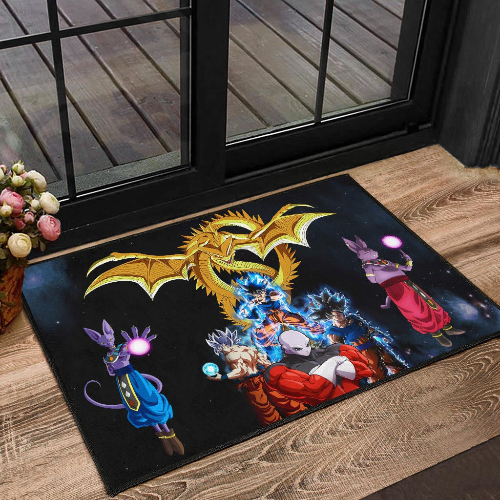 Dragon Ball Anime DB Goku Vs Villains Golden Shenron Dragon Door Mat Home Decor