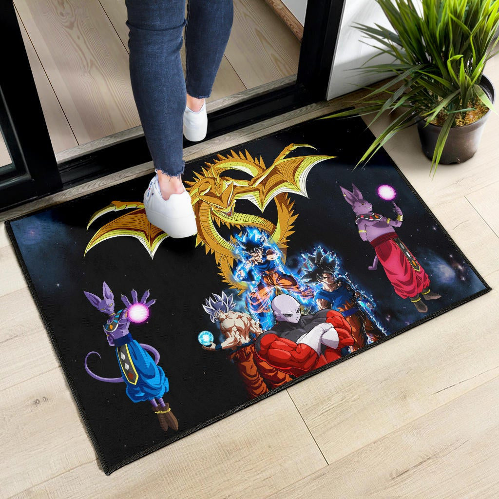 Dragon Ball Anime DB Goku Vs Villains Golden Shenron Dragon Door Mat Home Decor